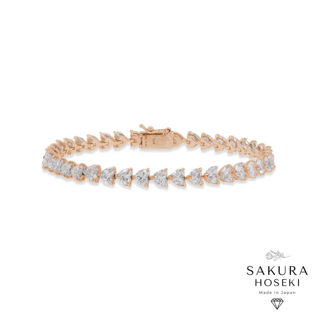 10ct Heart Bracelet Rose Gold - Image 3