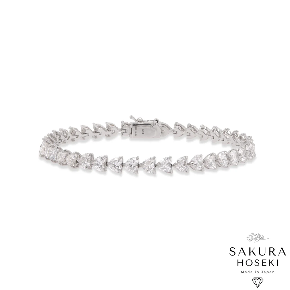 10ct Heart Bracelet White Gold - Image 3