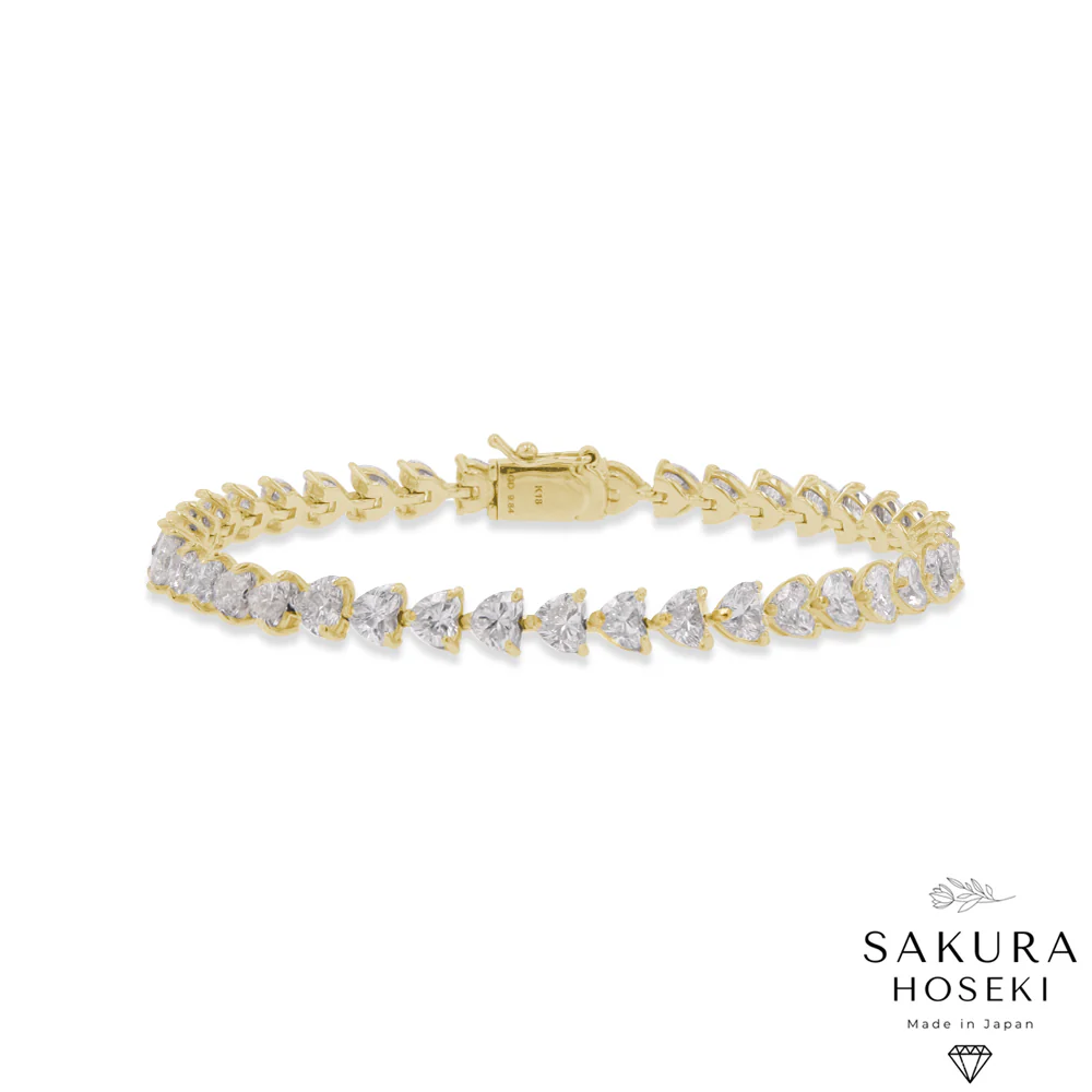 10ct Heart Bracelet Yellow Gold - Image 3