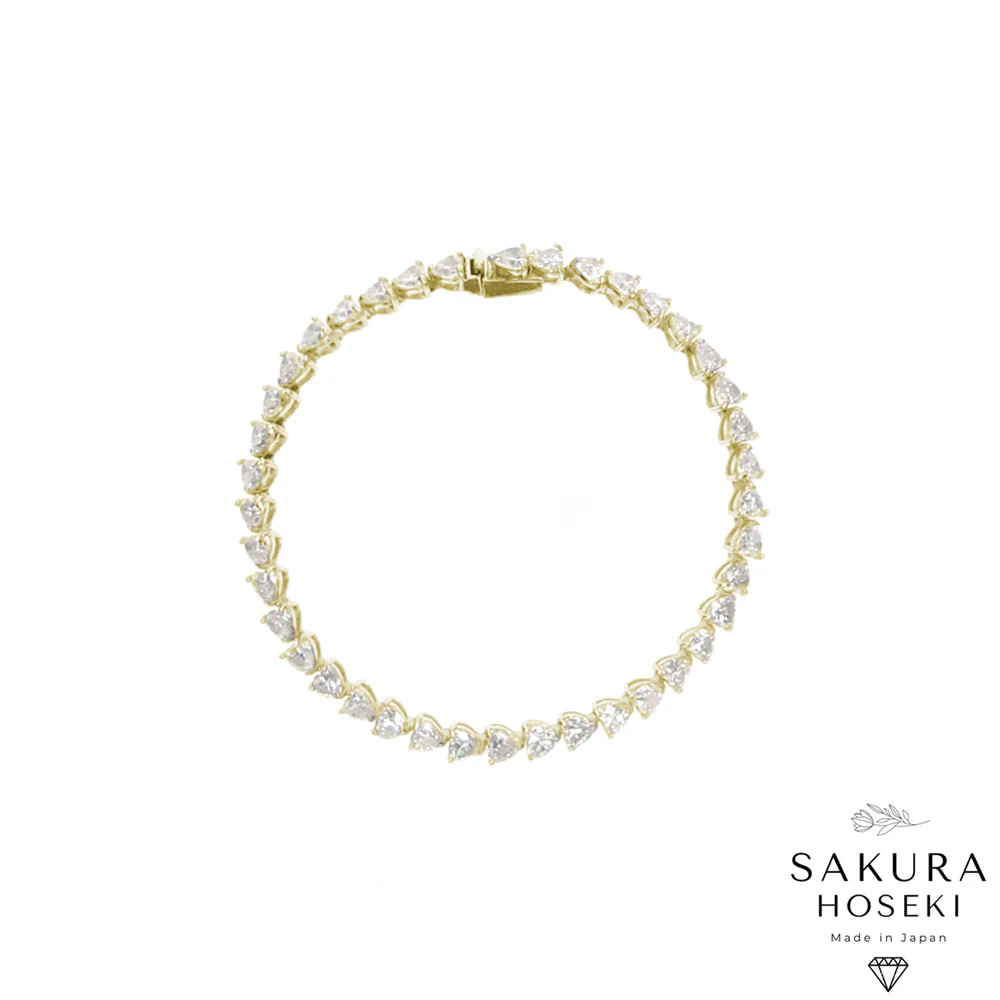 10ct Heart Bracelet Yellow Gold - Image 5