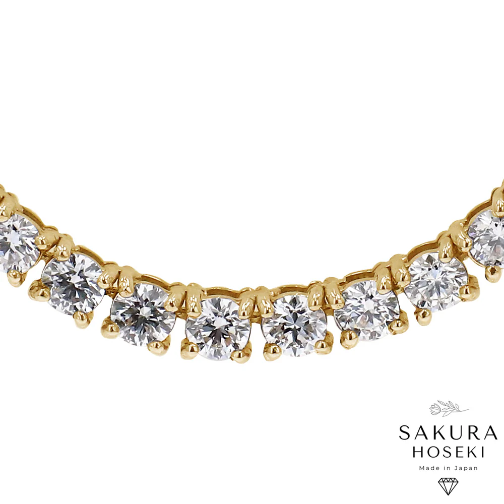15ct Tennis Necklace Yellow Gold - Image 3