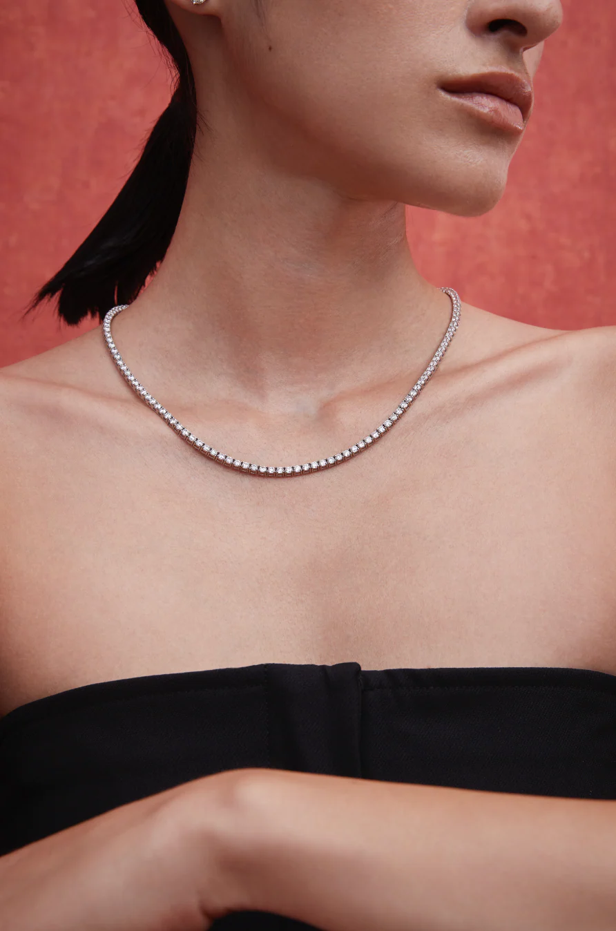 15ct Tennis Necklace Yellow Gold - Image 6