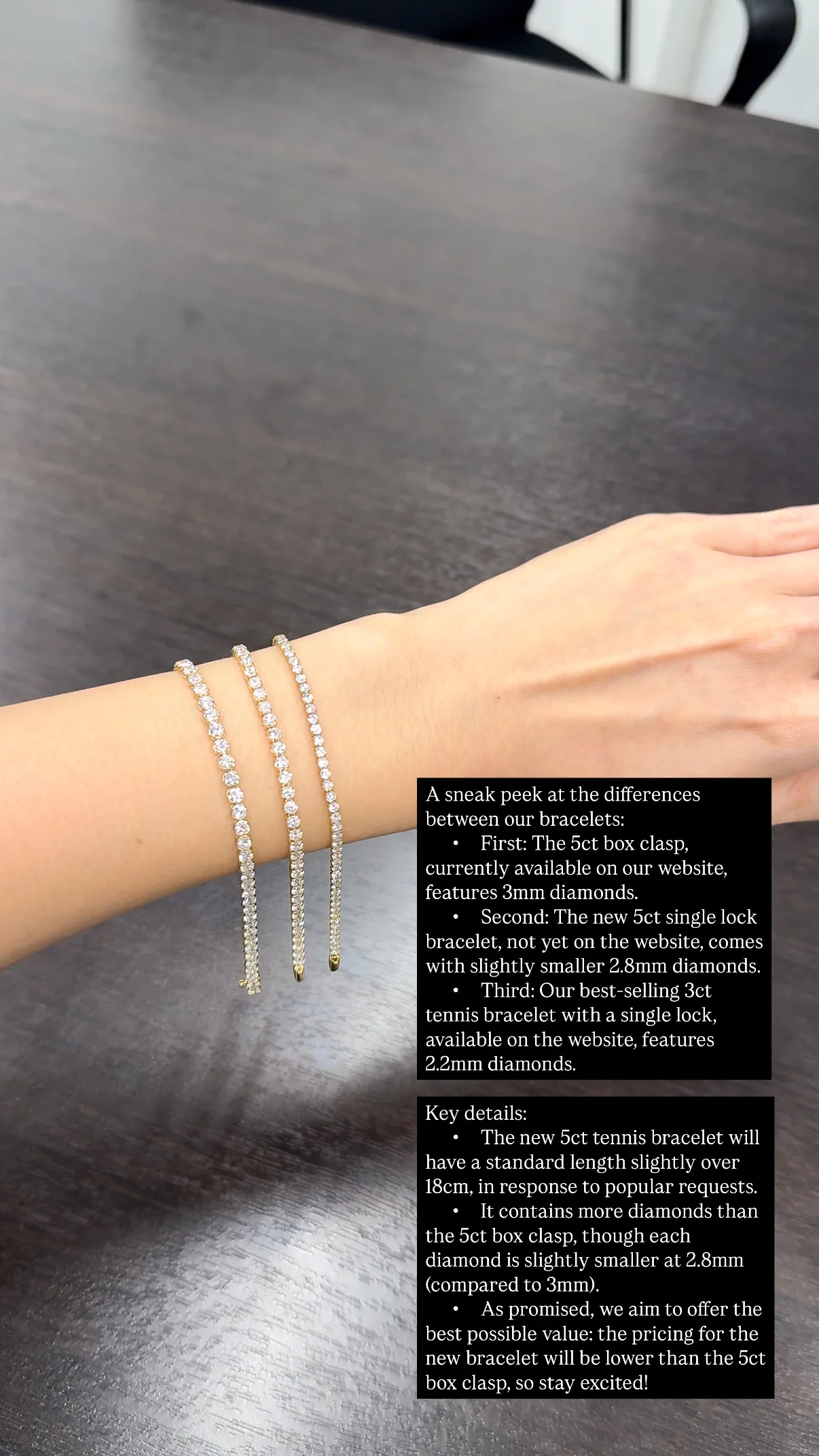 5ct Tennis Bracelet White Gold (Single Lock) - Image 2