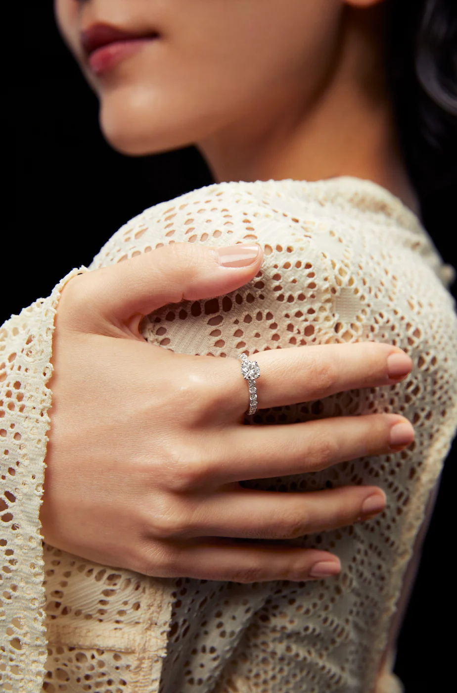 Bridal Engagement Ring White Gold - Image 6