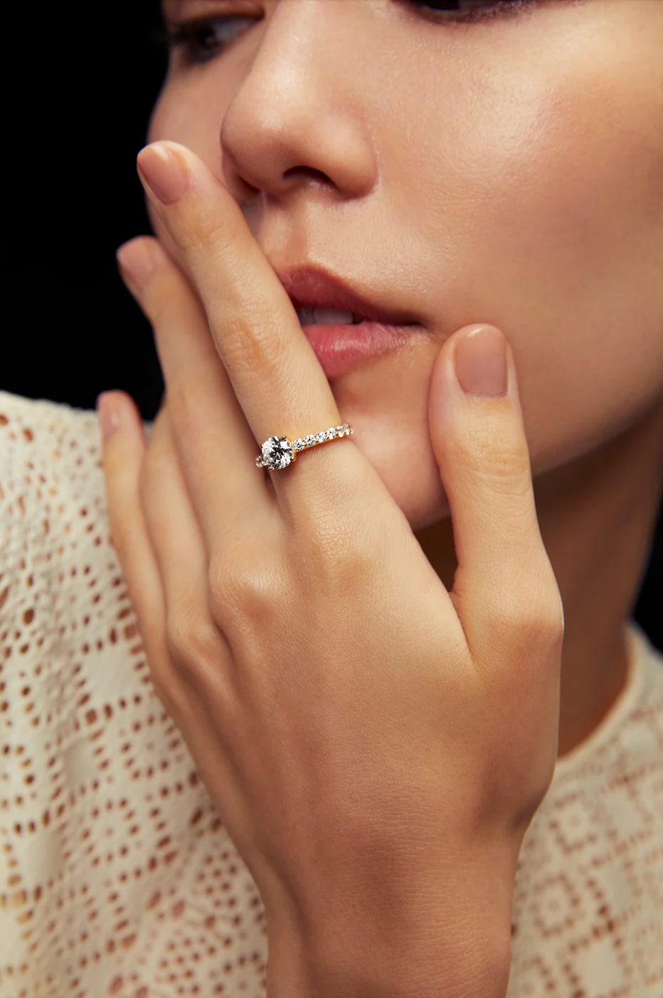 Bridal Engagement Ring Yellow Gold - Image 4