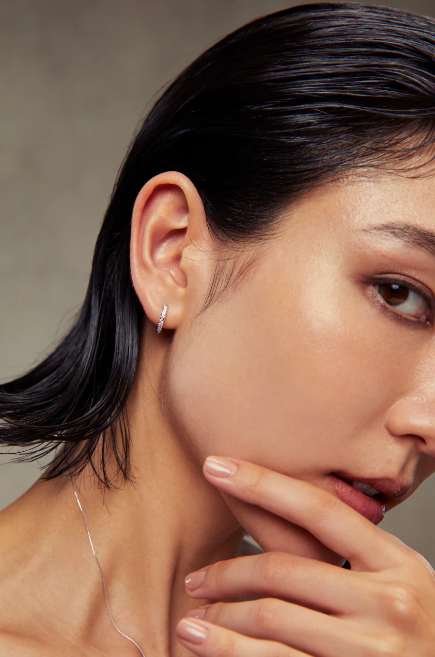 Diamond Hoops Rose Gold - Image 5