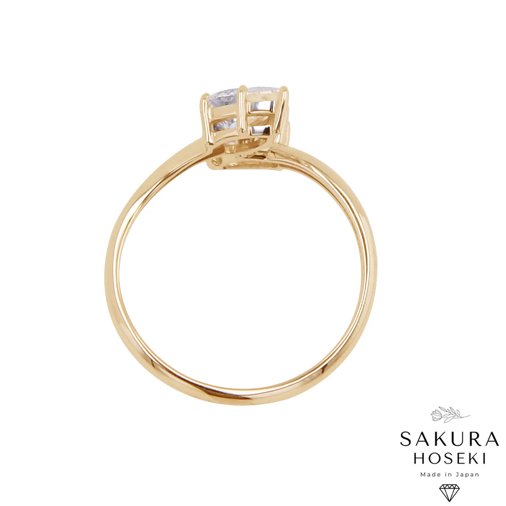 Double Pear Ring Yellow Gold - Image 3