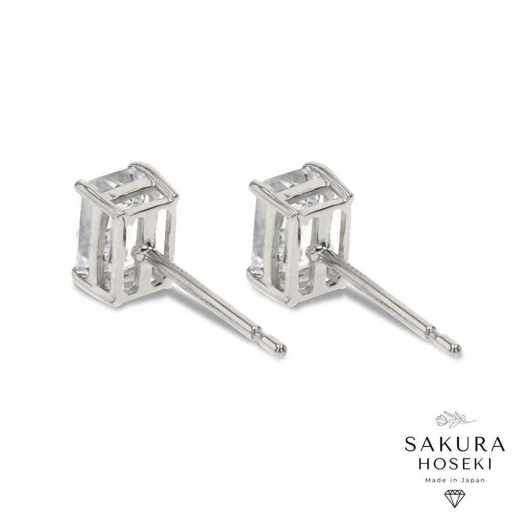 Emerald Studs White Gold - Image 3