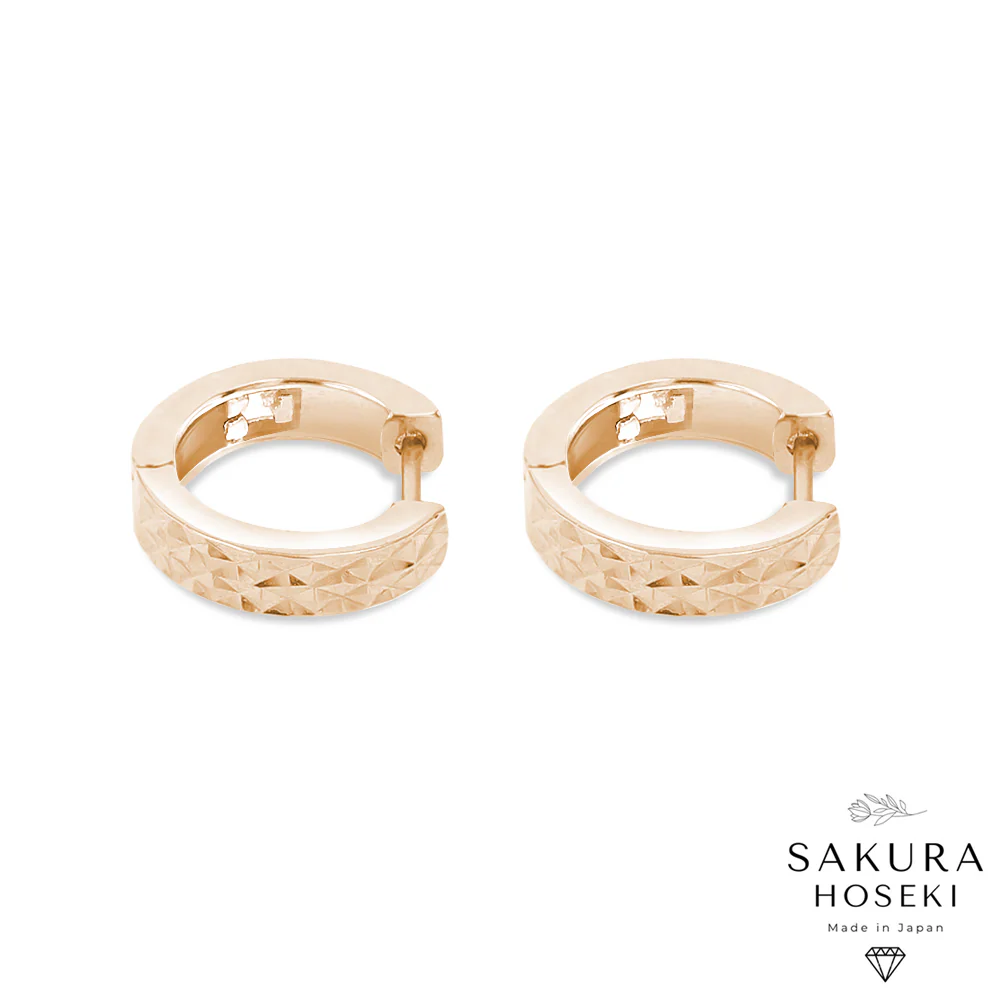 Gold Facet Hoops Rose Gold - Image 3