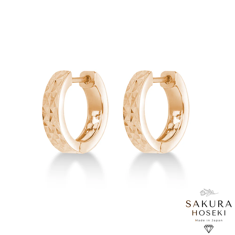 Gold Facet Hoops Rose Gold - Image 5