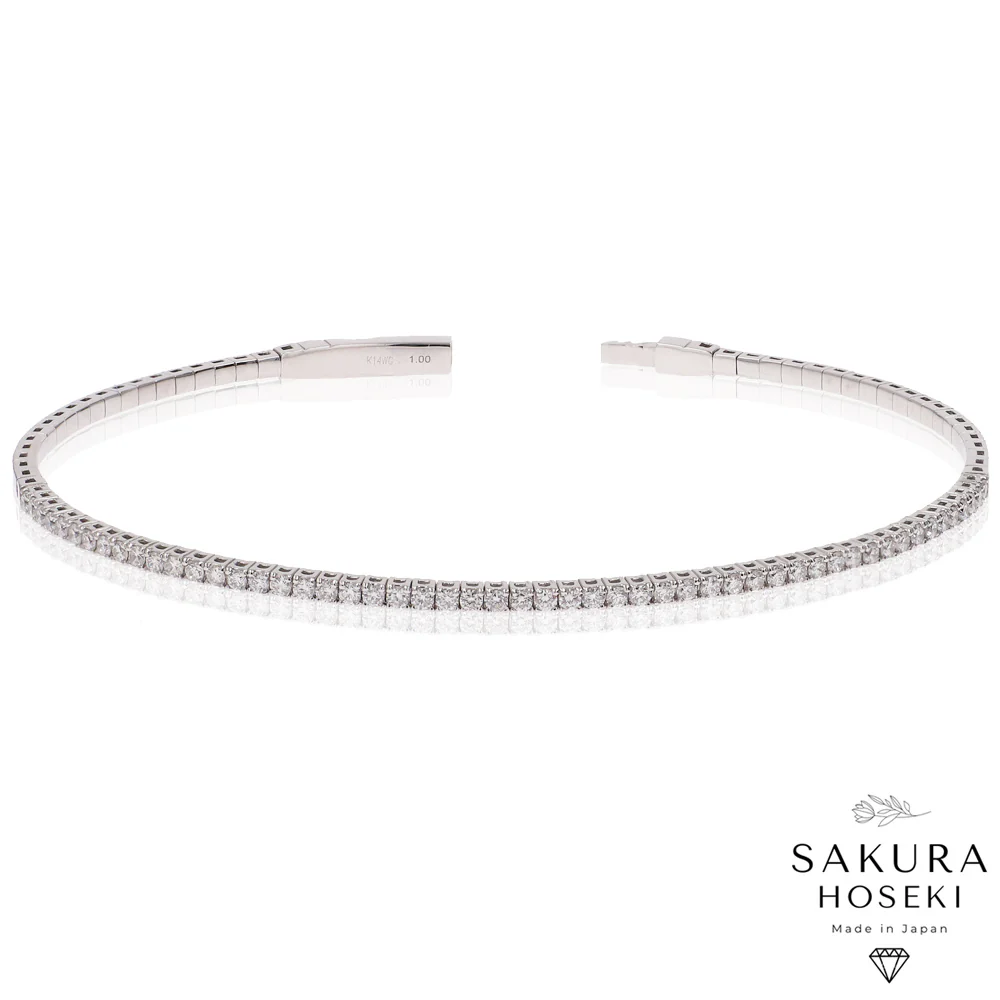 Half Flexible Bangle White Gold - Image 5