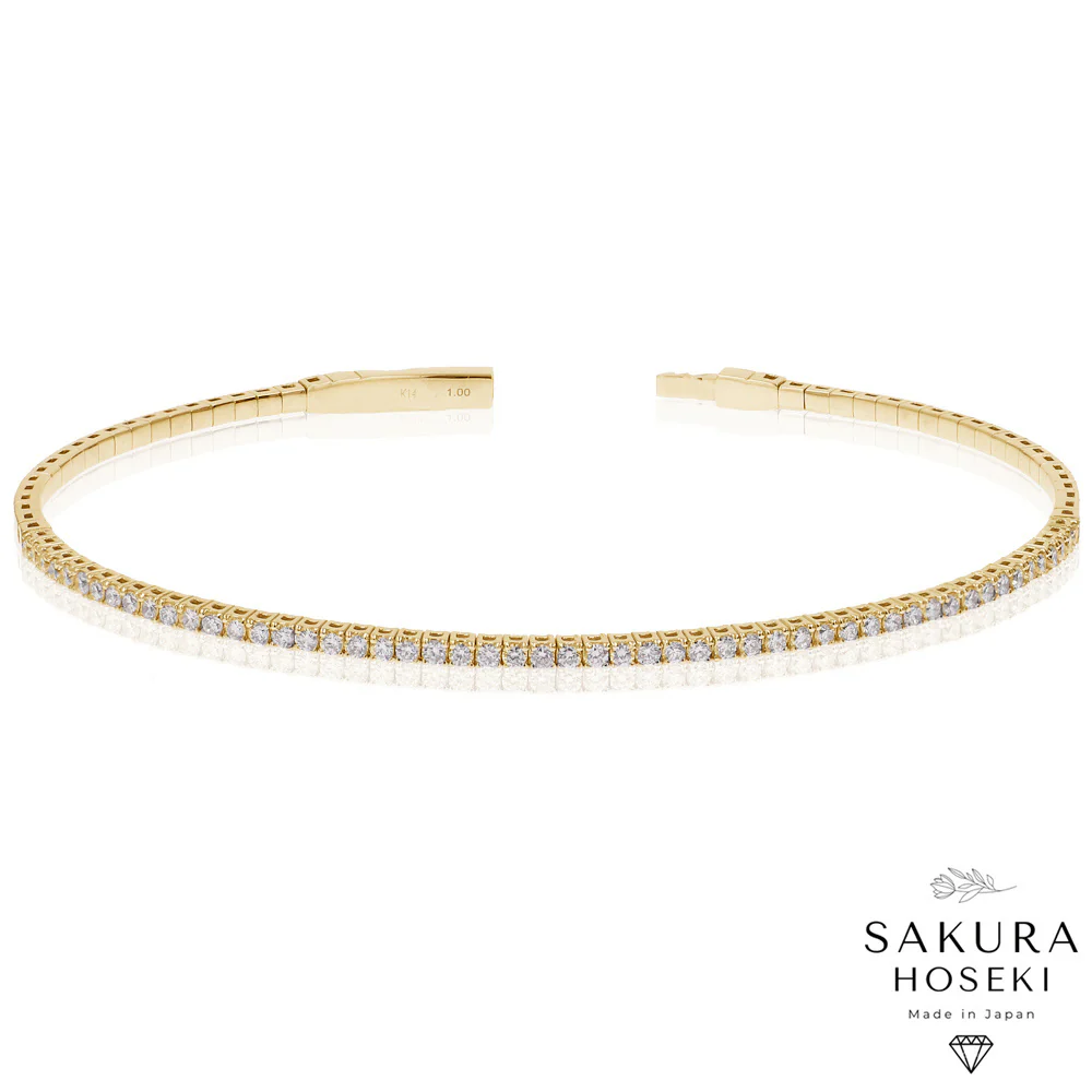 Half Flexible Bangle Yellow Gold - Image 5