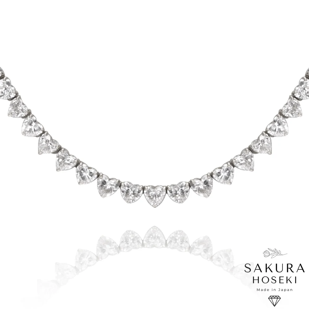 Heart Necklace White Gold - Image 3