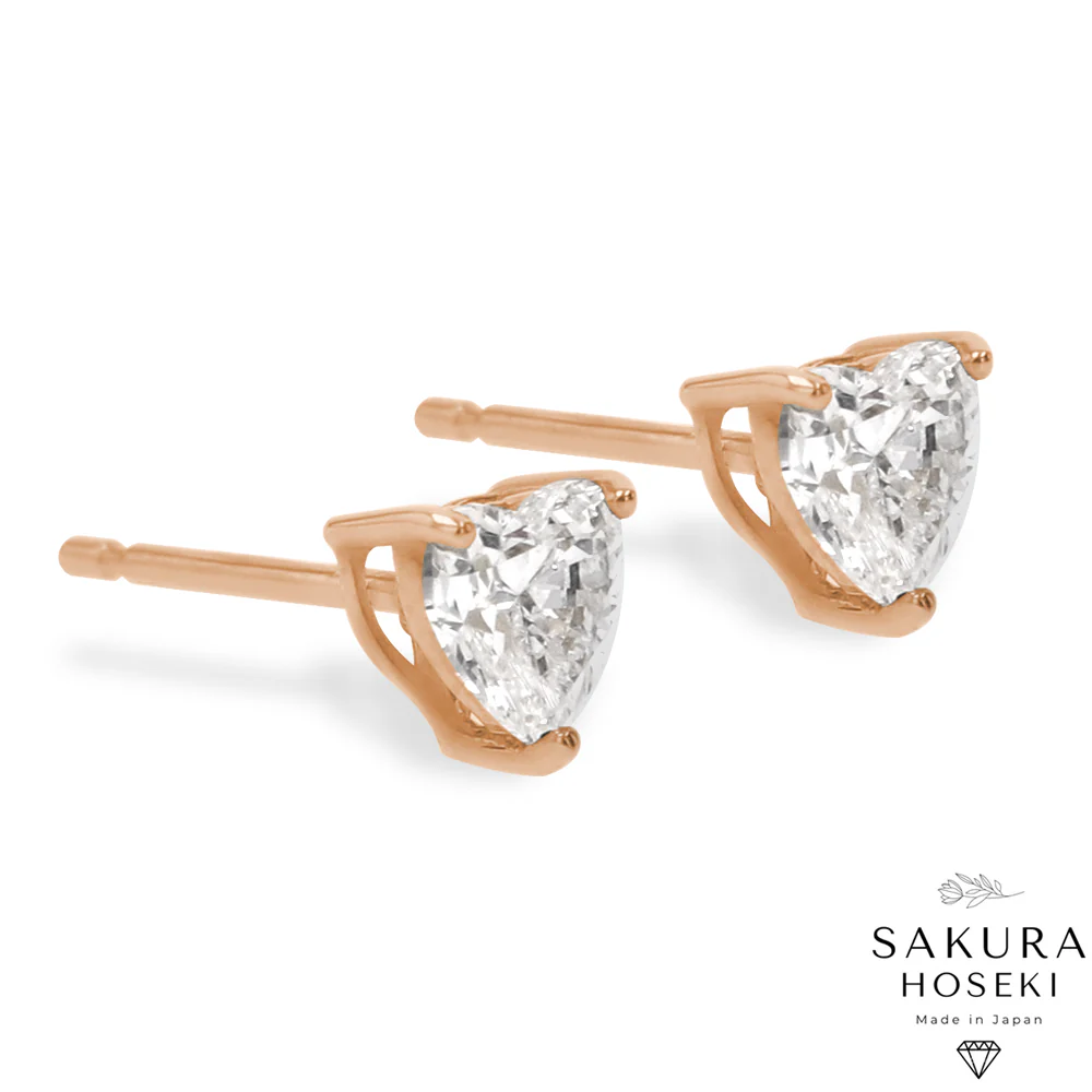 Heart Studs Rose Gold - Image 5