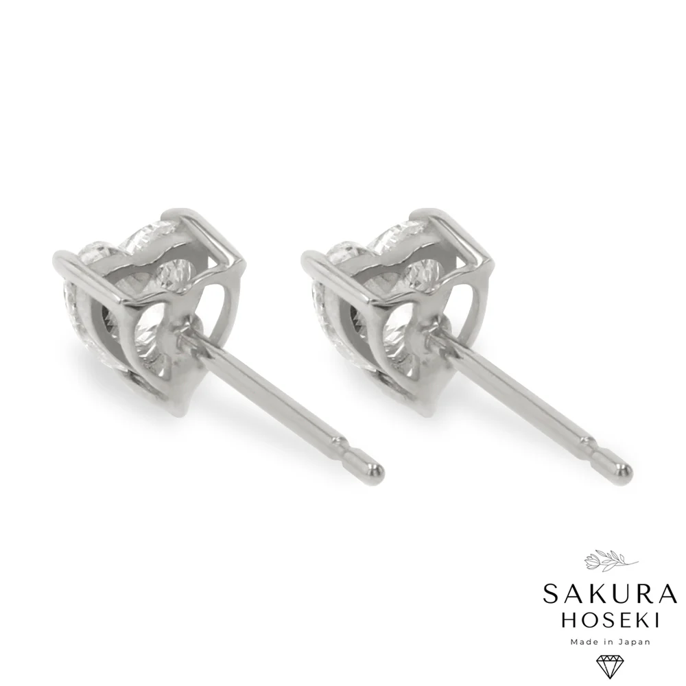 Heart Studs White Gold - Image 3
