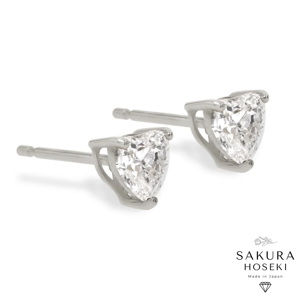 Heart Studs White Gold - Image 5
