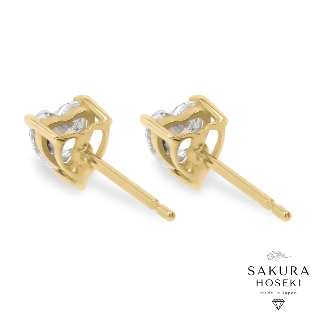 Heart Studs Yellow Gold - Image 3