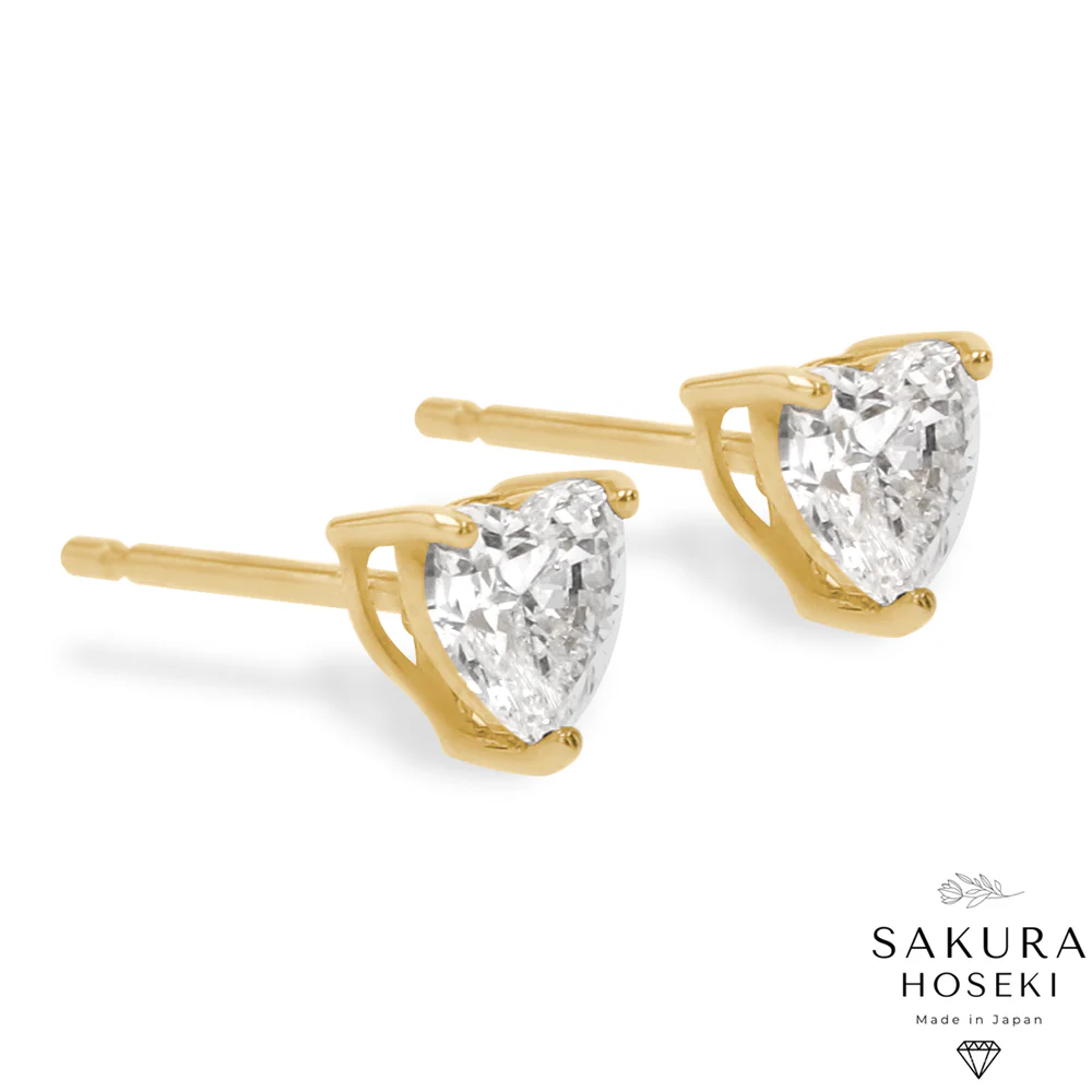 Heart Studs Yellow Gold - Image 5