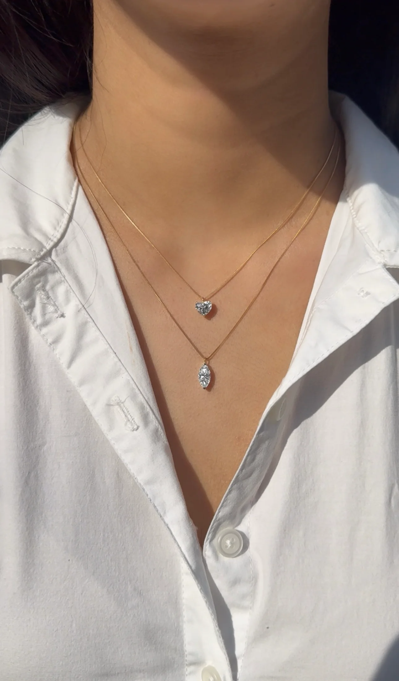 Heart Solitaire Pendant Rose Gold - Image 3