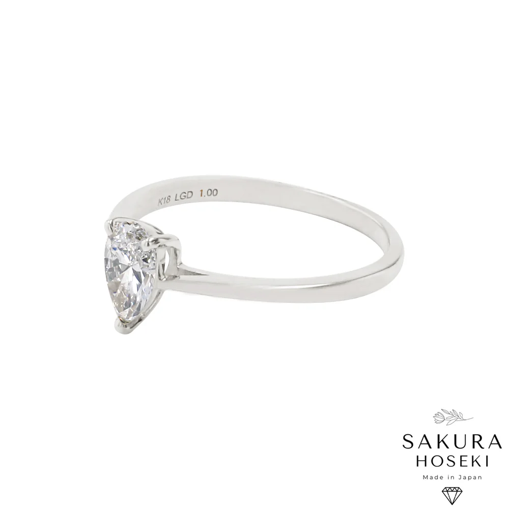 Pear Ring White Gold - Image 2