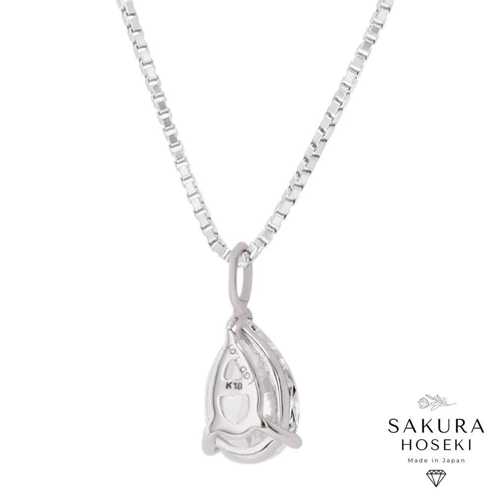 Pear Solitaire Pendant White Gold - Image 3
