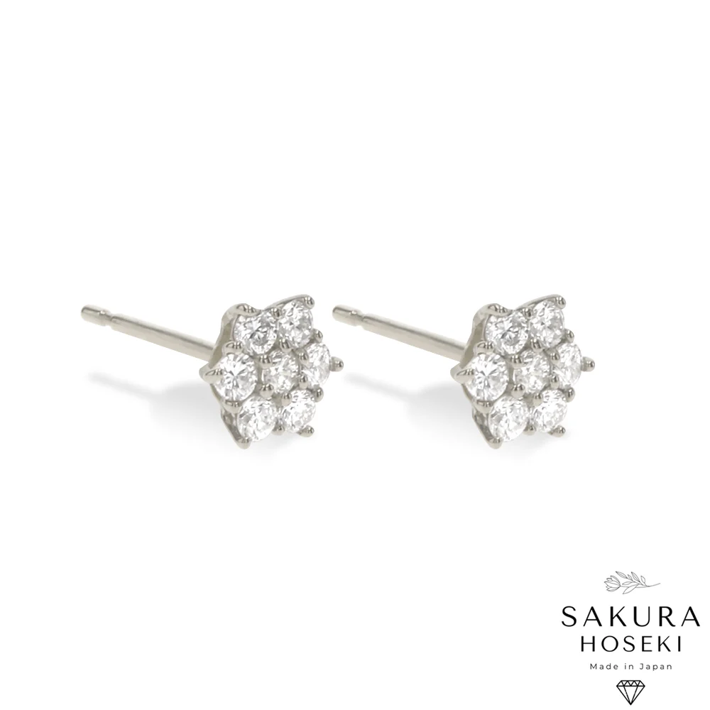 Sakura Earrings White Gold - Image 3