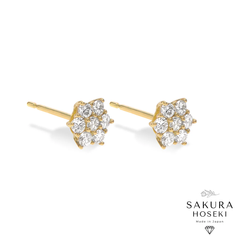 Sakura Earrings Yellow Gold - Image 3