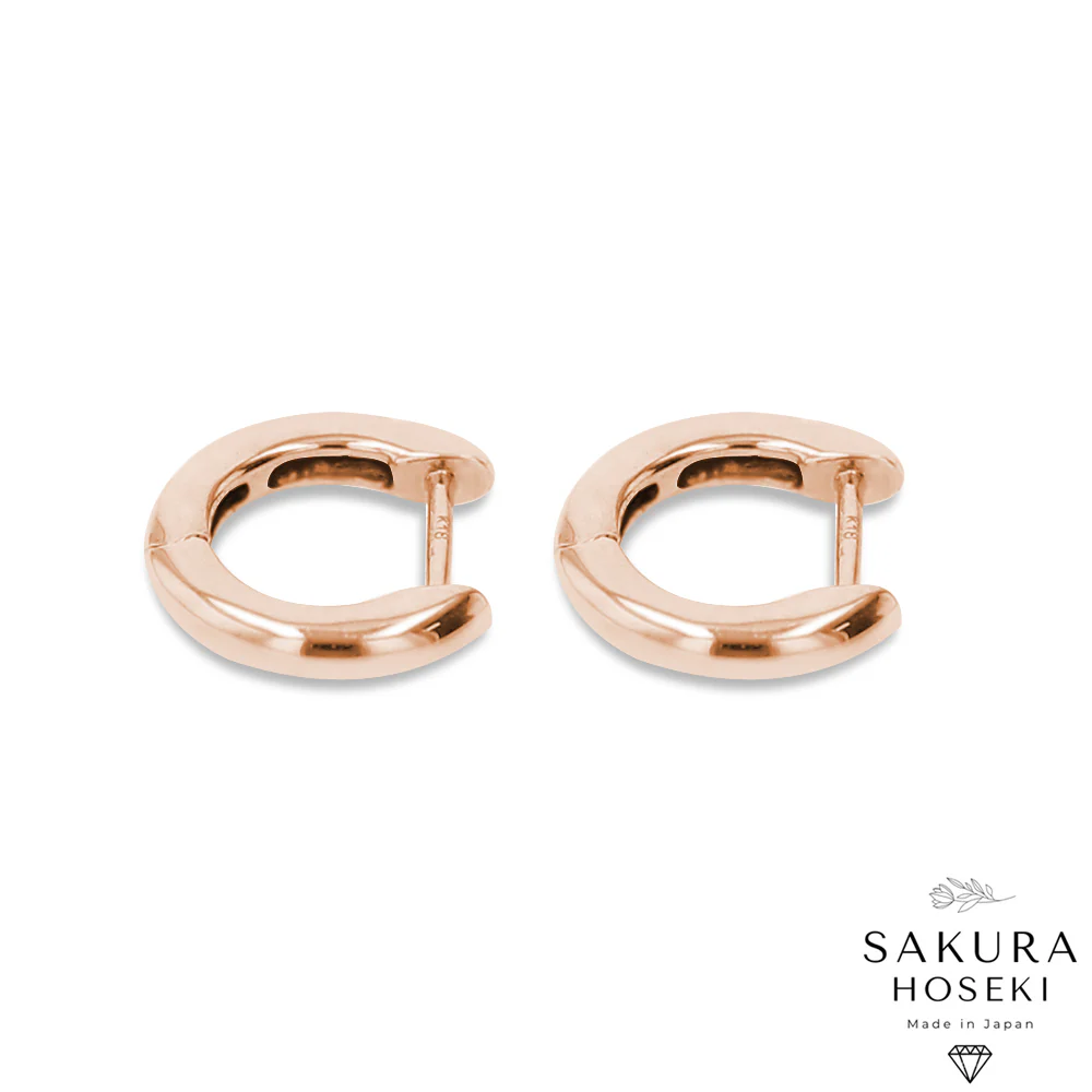 Straight Gold Huggies Rose Gold - Image 3