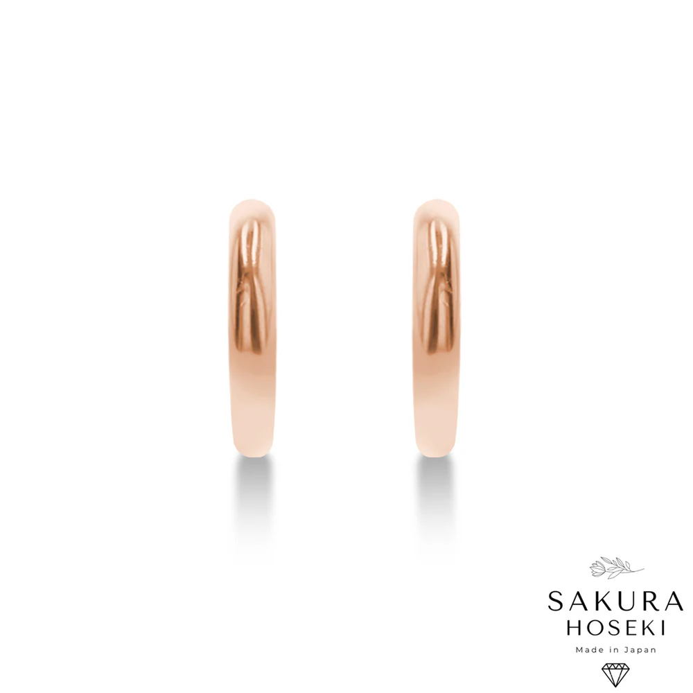 Straight Gold Huggies Rose Gold - Image 5