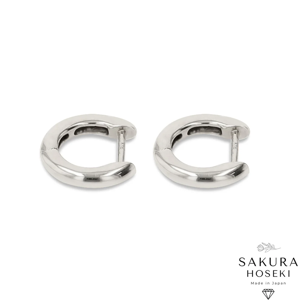 Straight Gold Huggies White Gold - Image 5