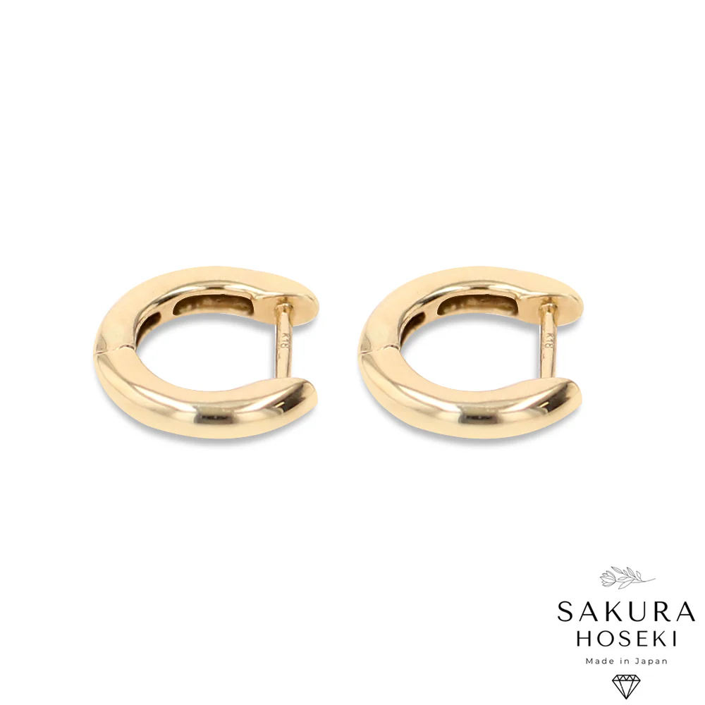 Straight Gold Huggies Yellow Gold - Image 3