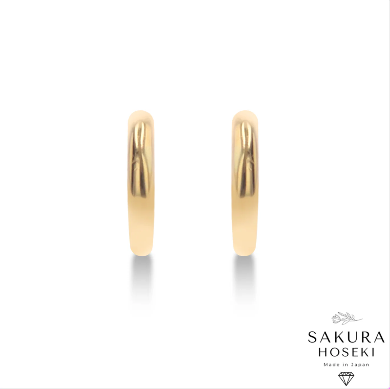 Straight Gold Huggies Yellow Gold - Image 5